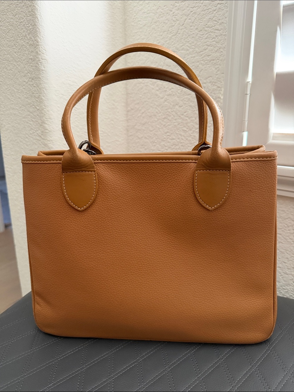 Longchamp Tan Leather Top-Handle Tote - Picture 2 of 10